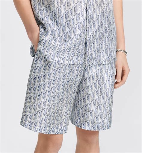 dior bermuda|Dior Oblique Bermuda Shorts Blue Striped Silk Twill .